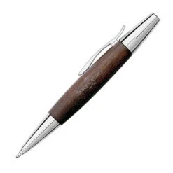 Faber-Castell Design E-Motion Chrome-Wood Brown Ballpoint Pen