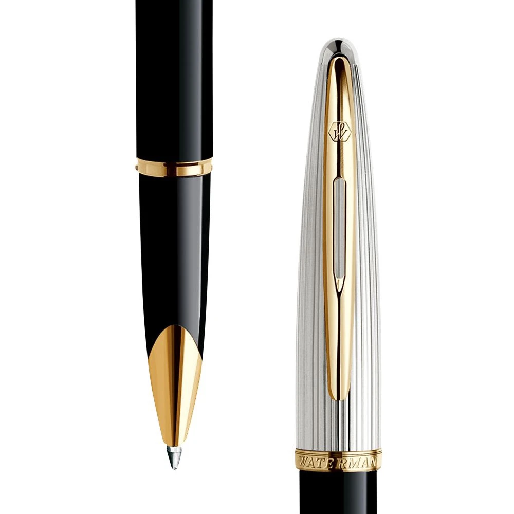 Waterman Carene Deluxe Black & Silver Gold Trim Ballpoint Pen 4 Waterman Carene Deluxe Black & Silver Gold Trim Ballpoint Pen - Image 2
