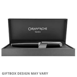 Caran D’Ache Leman Ebony Black Silver Trim Fountain Pen MEDIUM -The Write Shop 15532 497