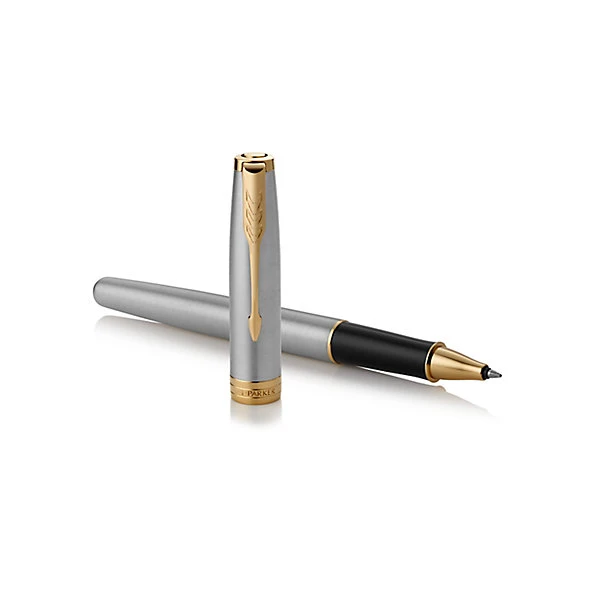 Parker Sonnet Stainless Steel Gold Trim Rollerball 4 Parker Sonnet Stainless Steel Gold Trim Rollerball - Image 2