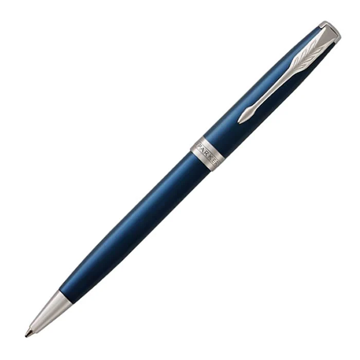 Parker Sonnet Blue Lacquer Chrome Trim Ballpoint Pen 3 Parker Sonnet Blue Lacquer Chrome Trim Ballpoint Pen