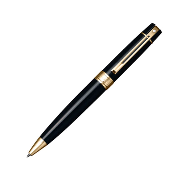 Sheaffer 300 Glossy Black Gold Trim Ballpoint 3 Sheaffer 300 Glossy Black Gold Trim Ballpoint
