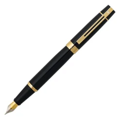 Sheaffer 300 Glossy Black Gold Trim Fountain Pen