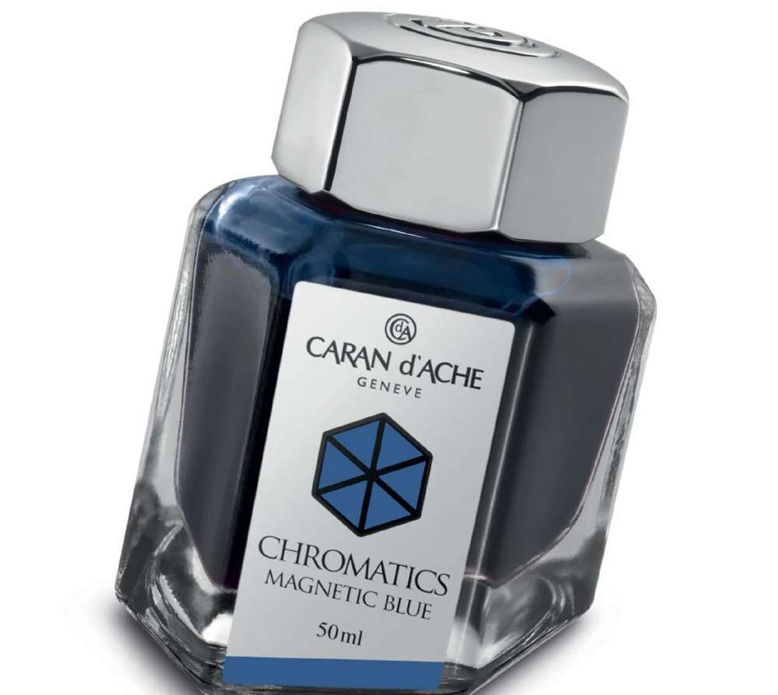 Caran D’Ache Magnetic Blue Chromatics 50ml Ink Bottle 3 Caran D’Ache Magnetic Blue Chromatics 50ml Ink Bottle