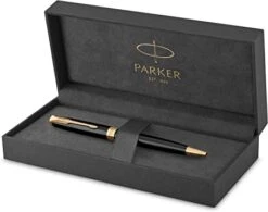 Parker Sonnet Black Lacquer Gold Trim Ballpoint Pen -The Write Shop 81amxSVXMbL. AC SY355