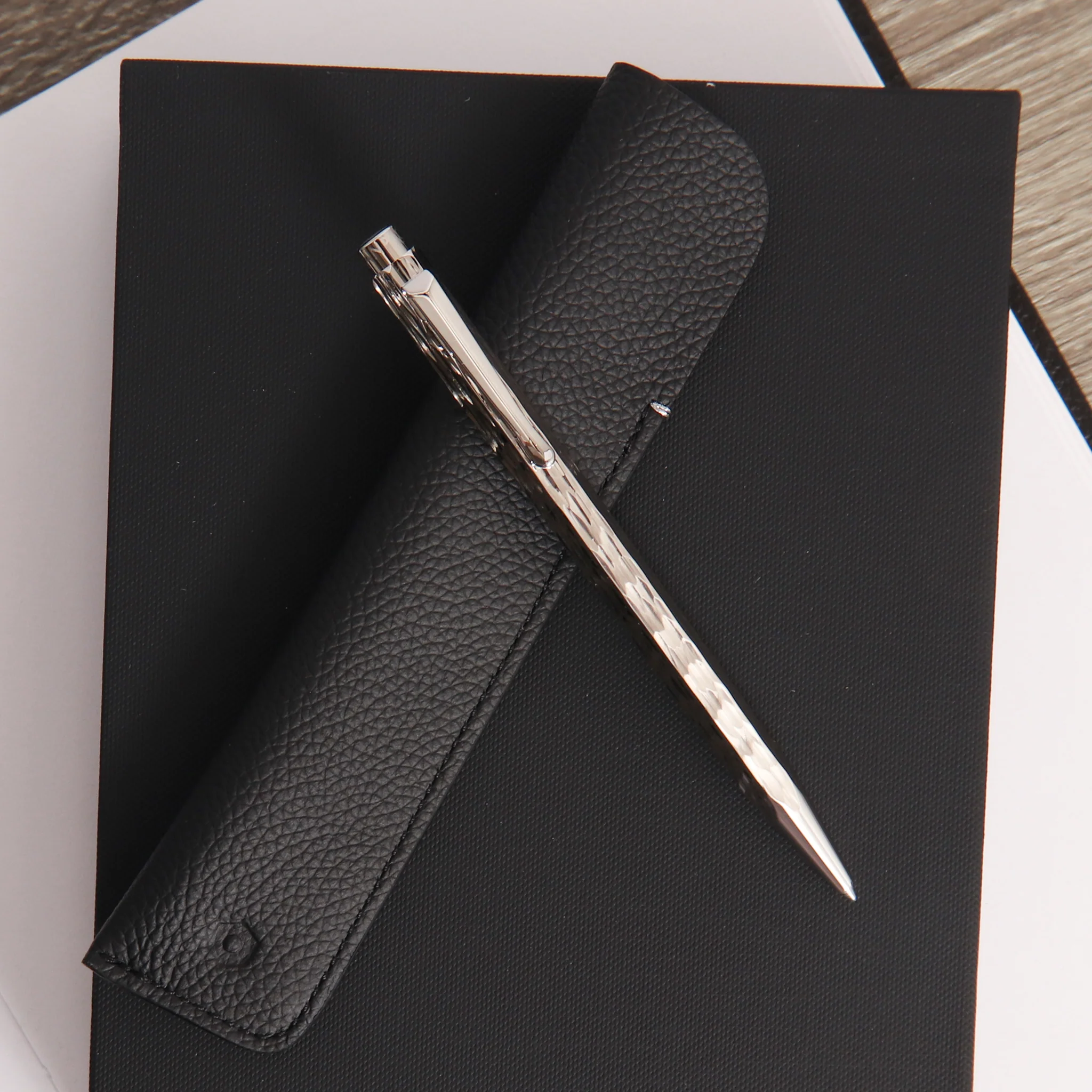 The Write Shop 19 The Write Shop -The Write Shop Caran d Ache Ecridor Venetian Palladium Ballpoint Pen With Leather Case