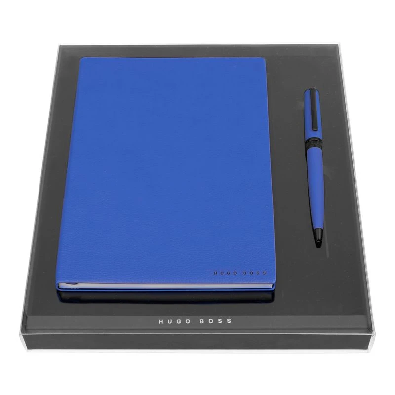 Hugo Boss Blue Notebook & Ballpoint Pen Set 3 Hugo Boss Blue Notebook & Ballpoint Pen Set