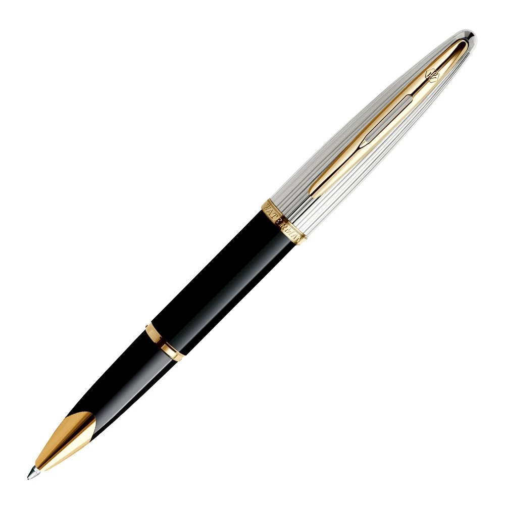 Waterman Carene Deluxe Black & Silver Gold Trim Ballpoint Pen 3 Waterman Carene Deluxe Black & Silver Gold Trim Ballpoint Pen