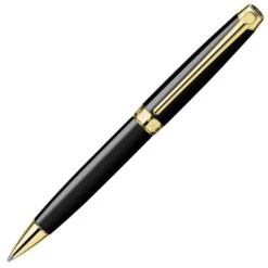 Caran D’ache Leman Ebony Black Gold Trim Ballpoint Pen