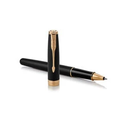 Parker Sonnet Matt Black Gold Trim Rollerball -The Write Shop image asset 2