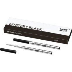 Montblanc Mystery Black Ballpoint Pen Twin Pack Refill- Broad Nib