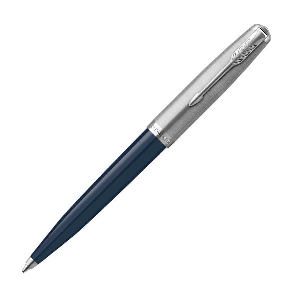 Parker 51 Midnight Blue And Chrome Ballpoint Pen 3 Parker 51 Midnight Blue And Chrome Ballpoint Pen