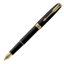 Parker Sonnet Matt Black Gold Trim Fountain Pen