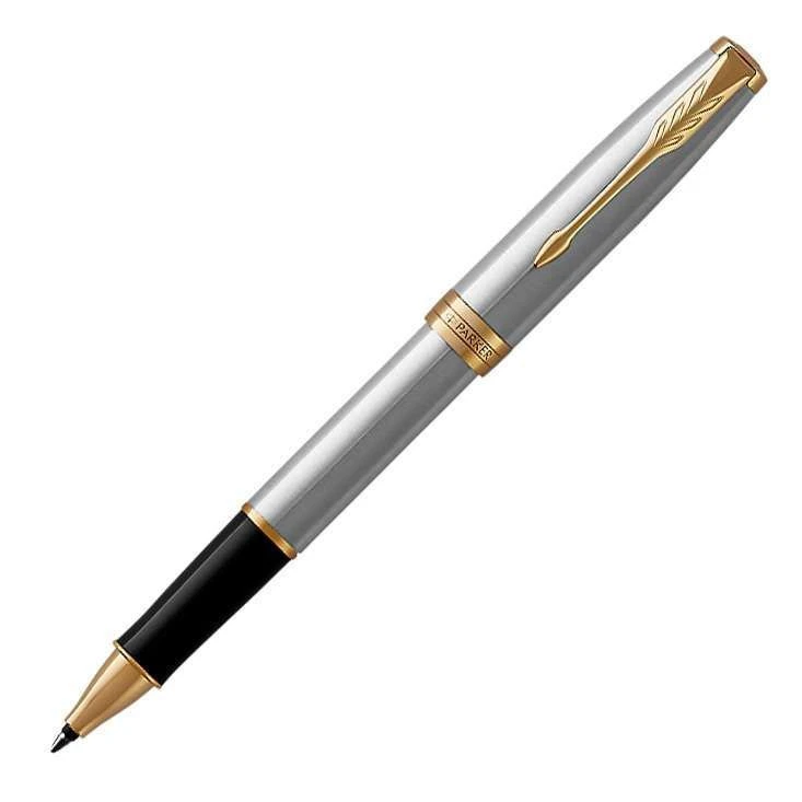 Parker Sonnet Stainless Steel Gold Trim Rollerball 3 Parker Sonnet Stainless Steel Gold Trim Rollerball