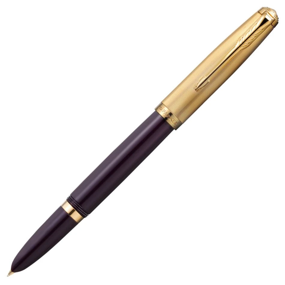 Parker 51 Deluxe Plum And Gold Fountain Pen 3 Parker 51 Deluxe Plum And Gold Fountain Pen