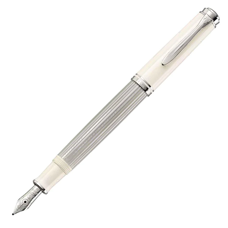 Pelikan Souveraen M405 Silver And White Fountain Pen 3 Pelikan Souveraen M405 Silver And White Fountain Pen