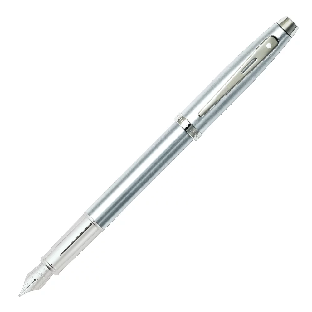 Sheaffer 100 Brushed Chrome Nickel Trim Fountain Pen – Fine 3 Sheaffer 100 Brushed Chrome Nickel Trim Fountain Pen – Fine
