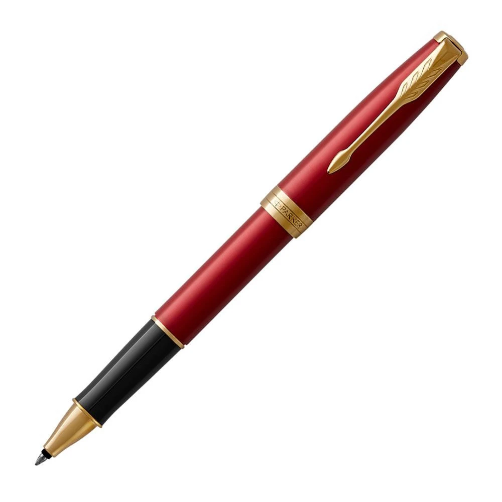 Parker Sonnet Red Lacquer Gold Trim Rollerball 3 Parker Sonnet Red Lacquer Gold Trim Rollerball